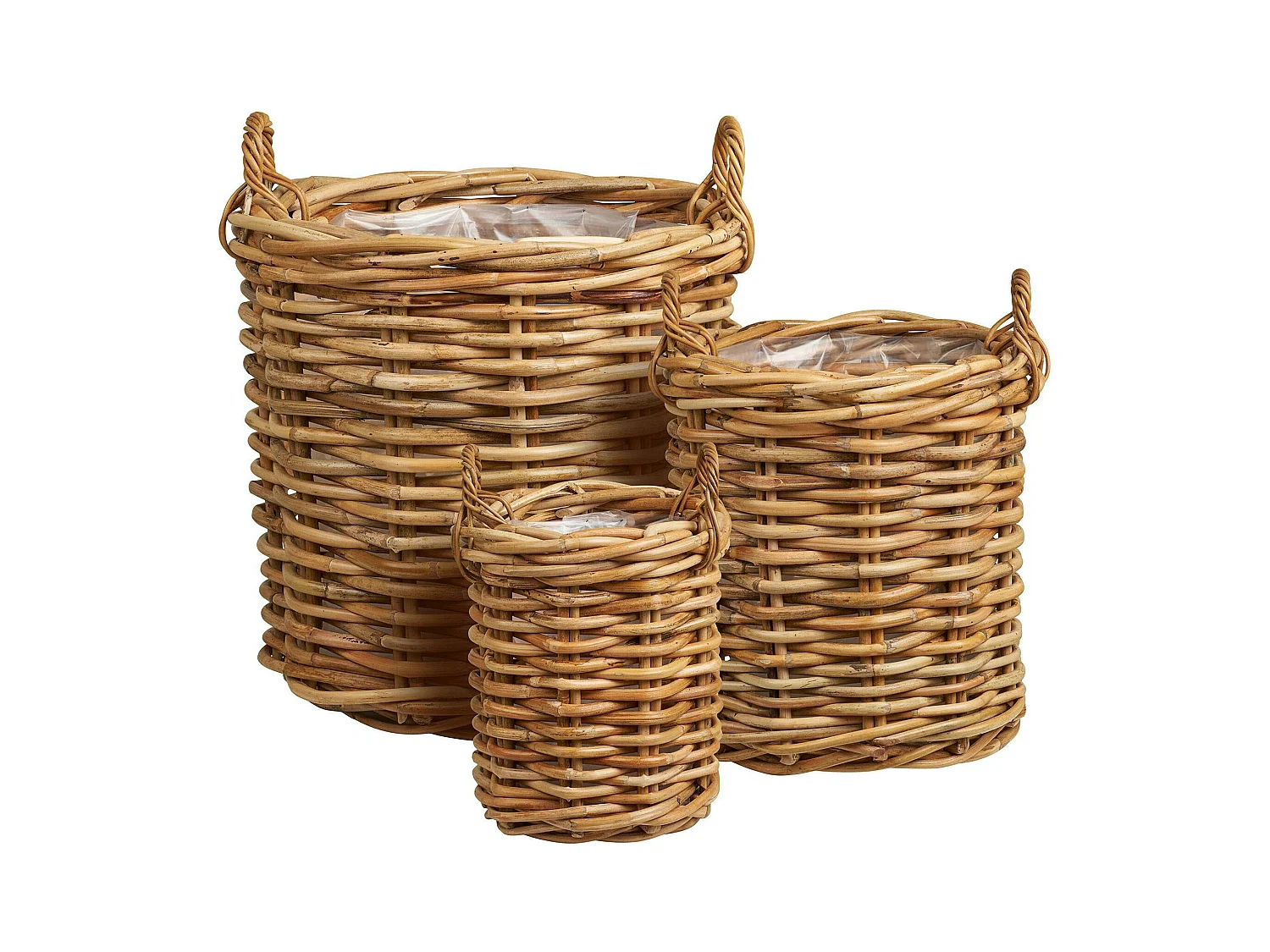 Cache-pot en rotin tressé (lot de 3)