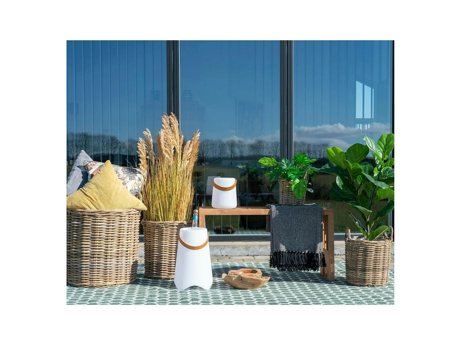 Cache-pot en rotin, fines tiges (lot de 4)