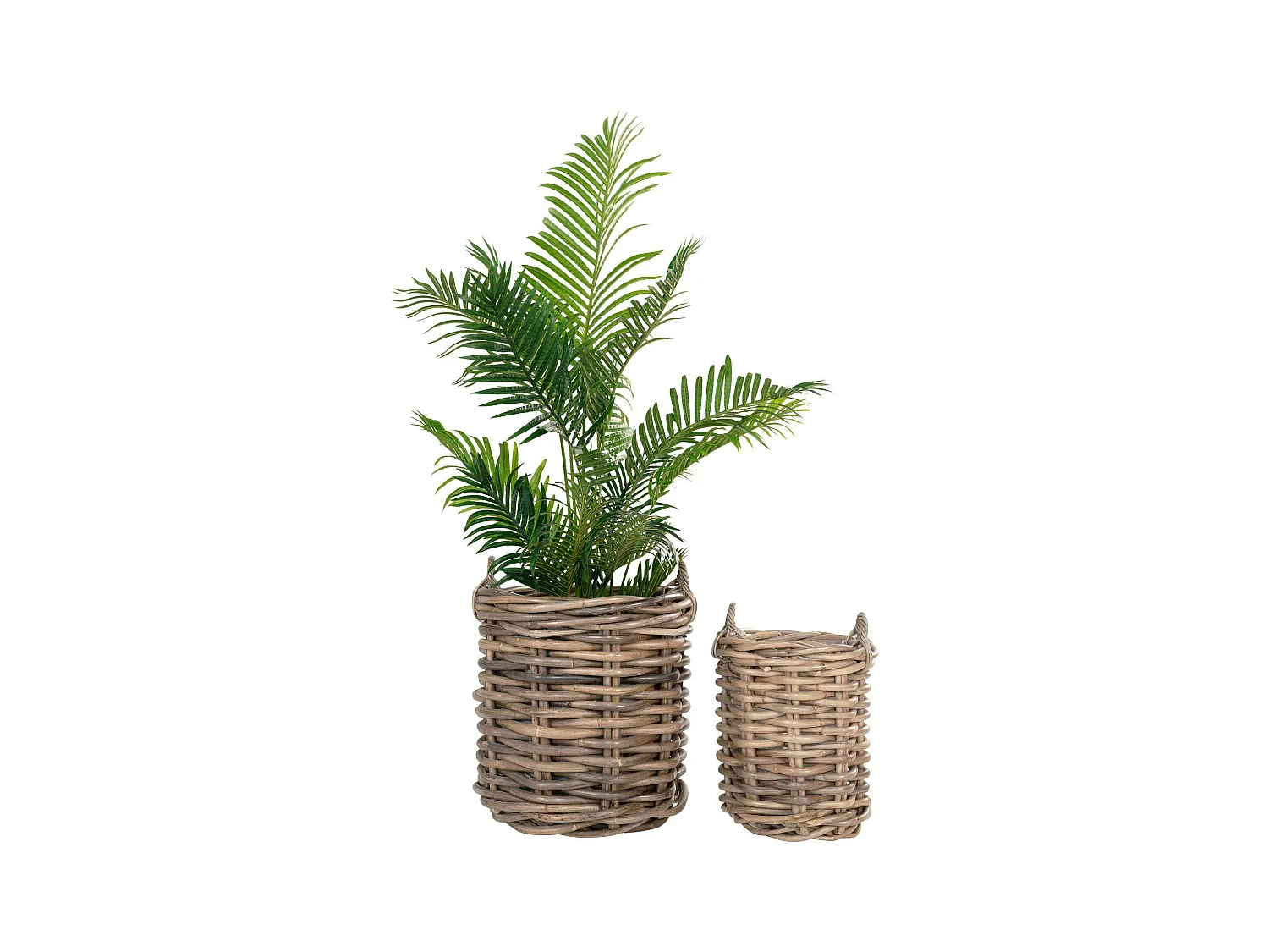Cache-pot rond en rotin (lot de 2)