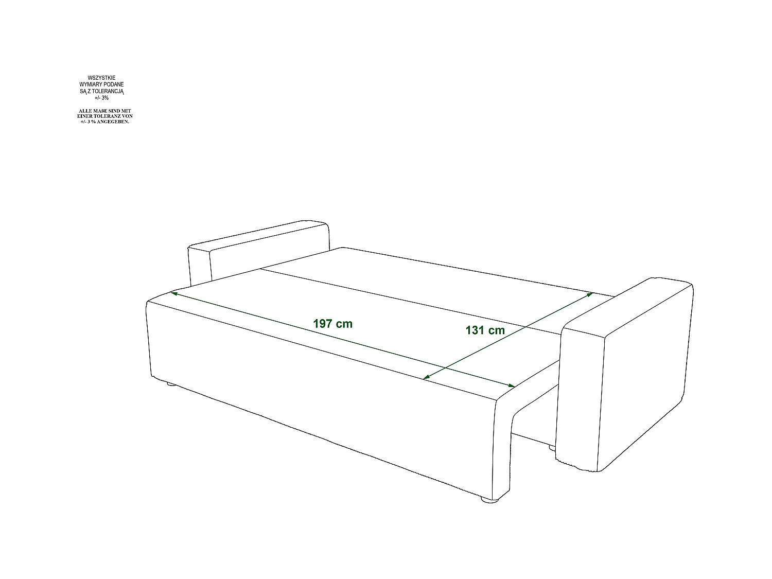 BEDANTE Sofa AMBRO Poso 01 mit Schlaffunktion, Senfton, Sofa mit Stauraum, Bettkasten Wohnzimmersofa, Couch, Sofa, Bettsofa, Poso, Bettkasten, Bettcouch