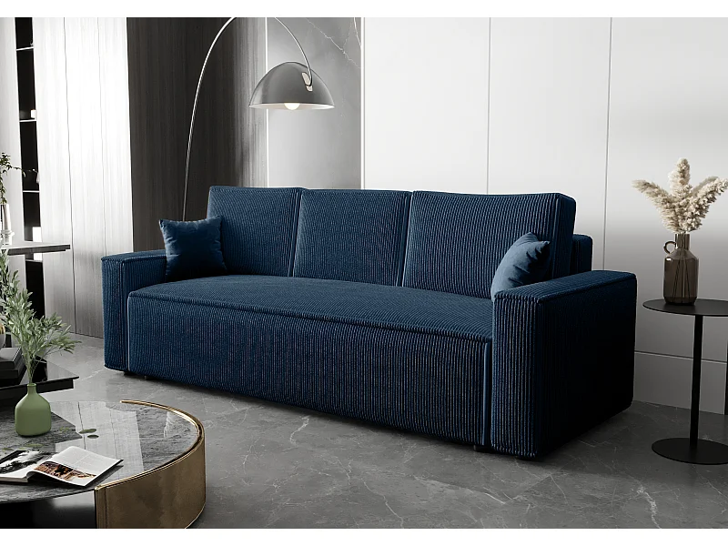 BEDANTE Sofa AMBRO Poso 05 mit Schlaffunktion, Dunkelblau, Sofa mit Stauraum, Bettkasten Wohnzimmersofa, Couch, Sofa, Bettsofa, Poso, Bettkasten, Bettcouch