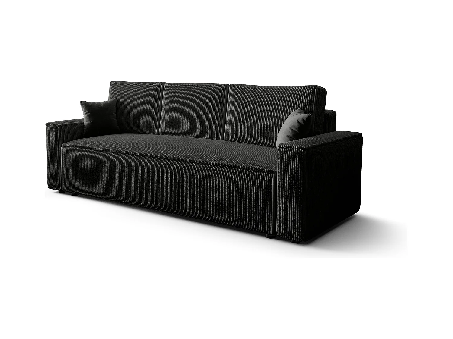 BEDANTE Sofa AMBRO Poso 135 mit Schlaffunktion, Schwarz, Sofa mit Stauraum, Bettkasten Wohnzimmersofa, Couch, Sofa, Bettsofa, Poso, Bettkasten, Bettcouch