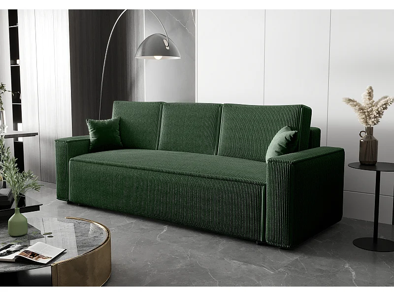 BEDANTE Sofa AMBRO Poso 14 mit Schlaffunktion, Grün, Sofa mit Stauraum, Bettkasten Wohnzimmersofa, Couch, Sofa, Bettsofa, Poso, Bettkasten, Bettcouch