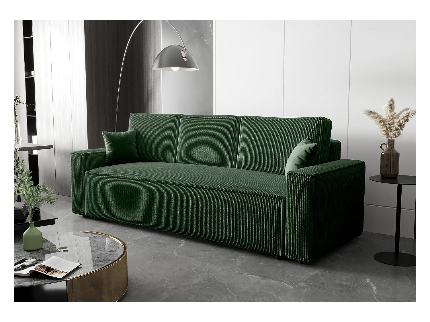 BEDANTE Sofa AMBRO Poso 14 mit Schlaffunktion, Grün, Sofa mit Stauraum, Bettkasten Wohnzimmersofa, Couch, Sofa, Bettsofa, Poso, Bettkasten, Bettcouch