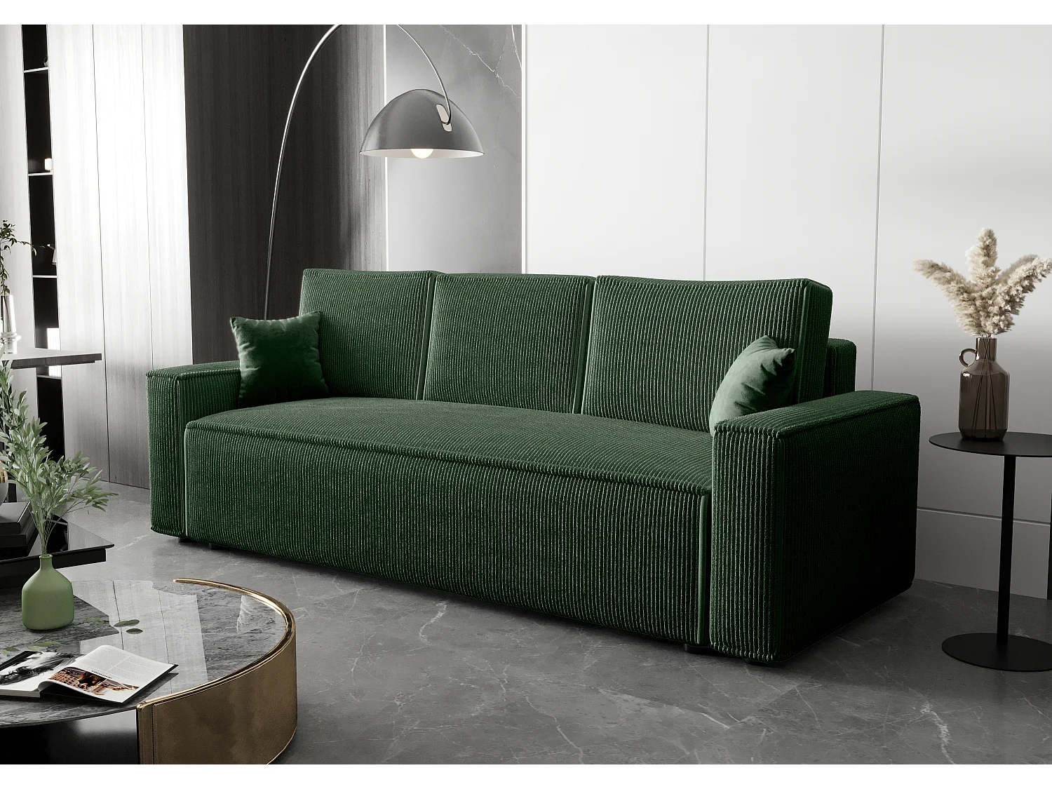 BEDANTE Sofa AMBRO Poso 14 mit Schlaffunktion, Grün, Sofa mit Stauraum, Bettkasten Wohnzimmersofa, Couch, Sofa, Bettsofa, Poso, Bettkasten, Bettcouch