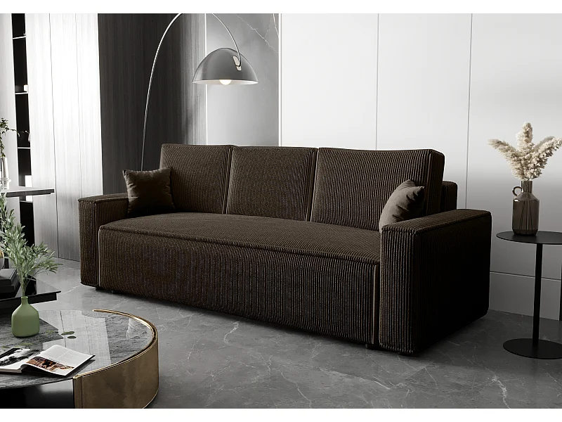 BEDANTE Sofa AMBRO Poso 06 mit Schlaffunktion, Dunkelbraun, Sofa mit Stauraum, Bettkasten Wohnzimmersofa, Couch, Sofa, Bettsofa, Poso, Bettkasten, Bettcouch