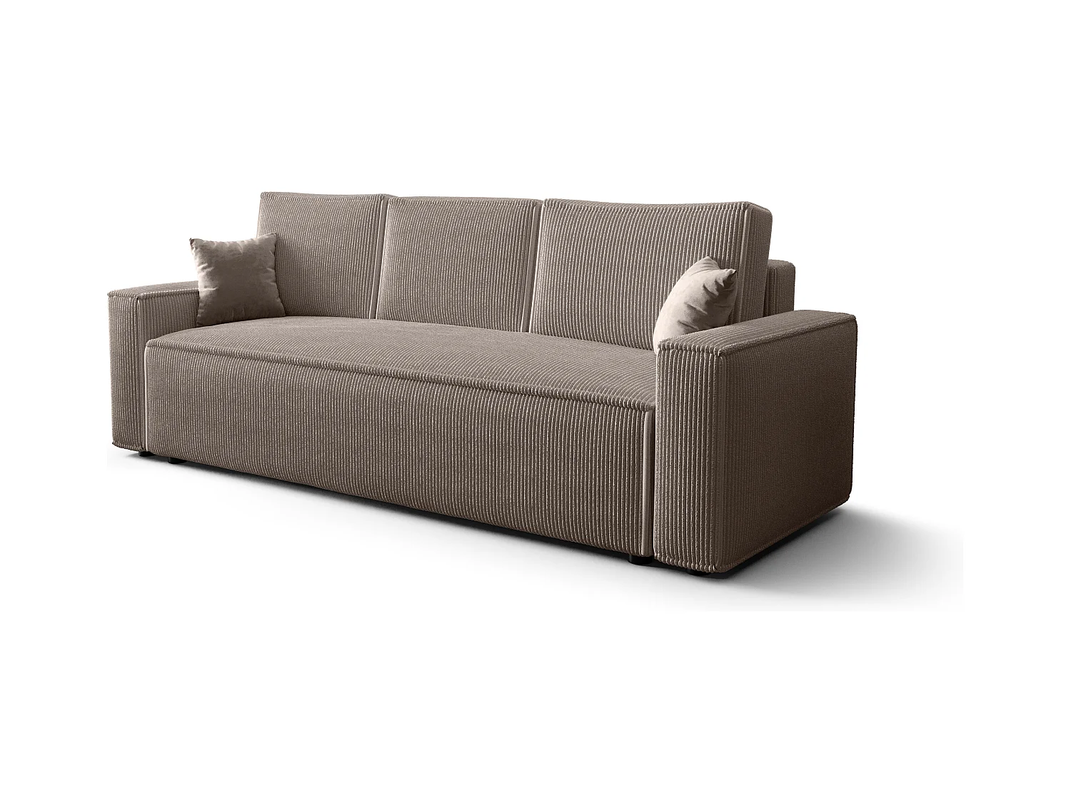 BEDANTE Sofa AMBRO Poso 02 mit Schlaffunktion, Hellbraun, Sofa mit Stauraum, Bettkasten Wohnzimmersofa, Couch, Sofa, Bettsofa, Poso, Bettkasten, Bettcouch