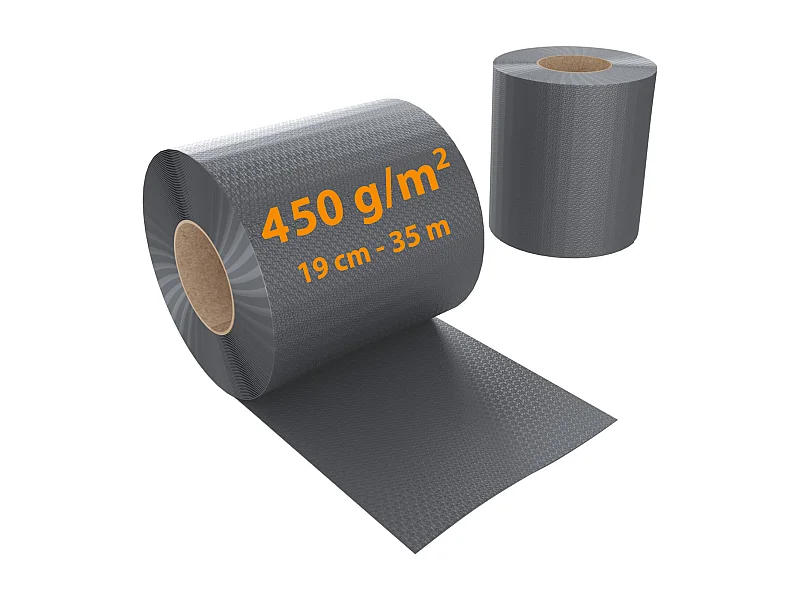 Schermo Privacy In PVC Per Recizioni A Doppia Sbarra Doppio Picchetto Rete Frangivista 450 g\/m\u00b2 35 m x 19 cm Con Clip Fissaggio Grigio Scuro