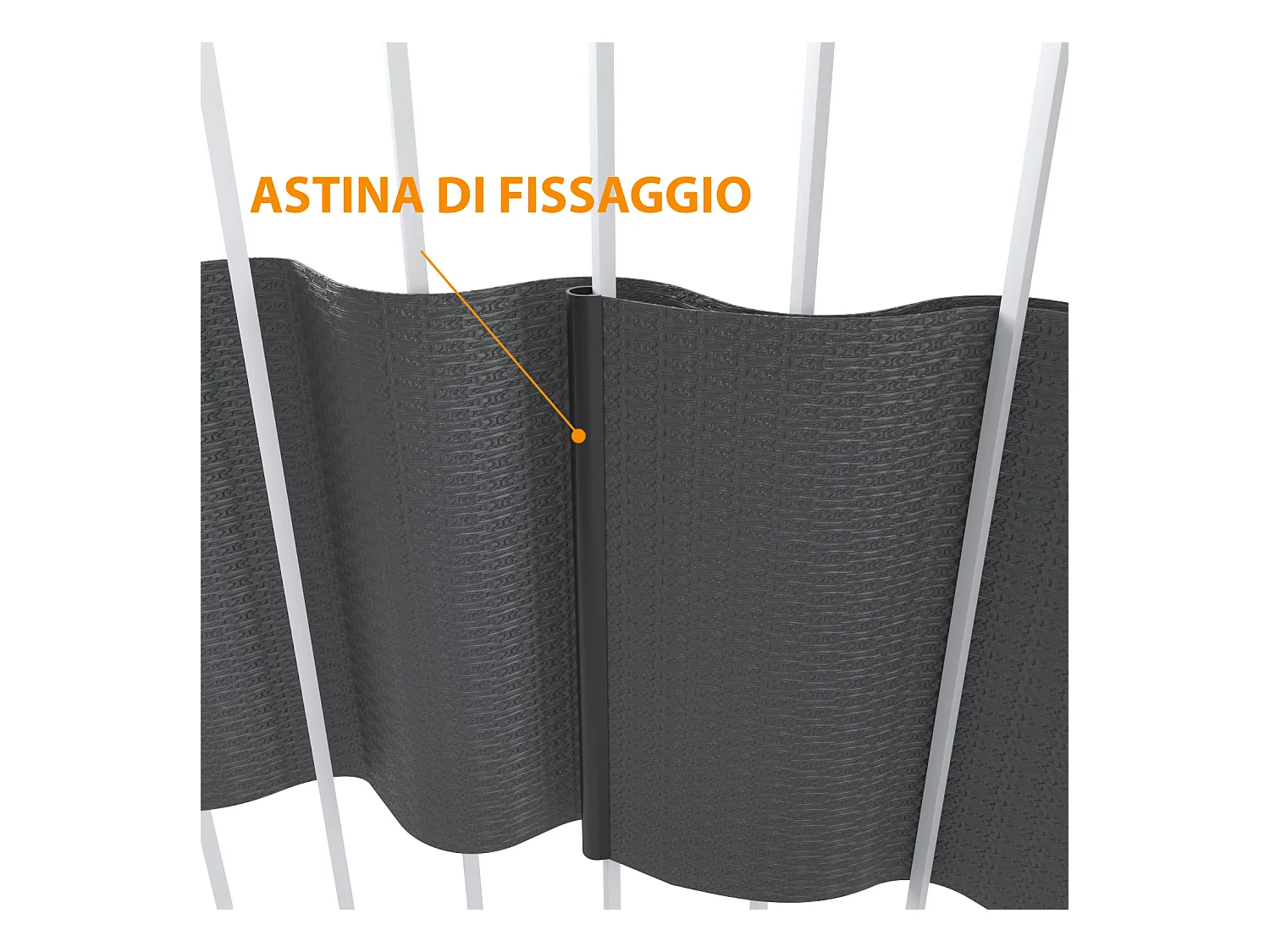 Schermo Privacy In PVC Per Recizioni A Doppia Sbarra Doppio Picchetto Rete Frangivista 450 g\/m\u00b2 35 m x 19 cm Con Clip Fissaggio Grigio Scuro