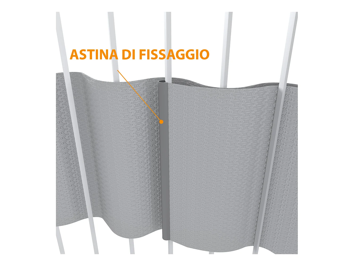 Schermo Privacy In PVC Per Recizioni A Doppia Sbarra Doppio Picchetto Rete Frangivista 450 g\/m\u00b2 35 m x 19 cm Con Clip Fissaggio Grigio Chiaro