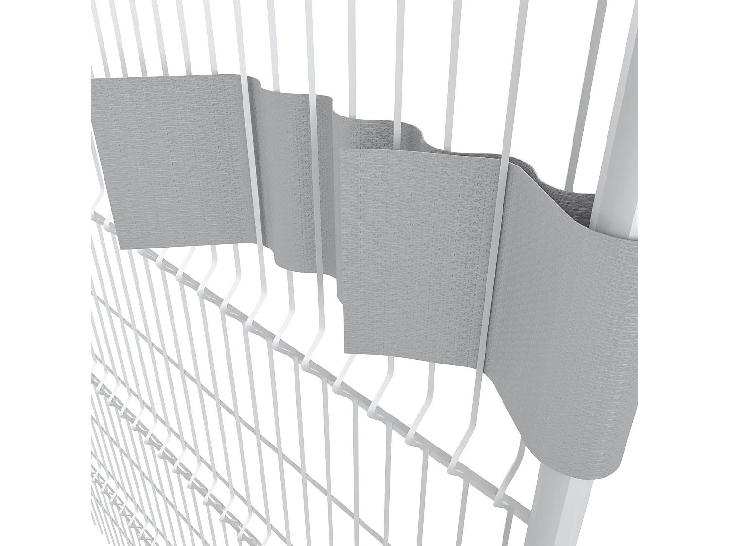 Schermo Privacy In PVC Per Recizioni A Doppia Sbarra Doppio Picchetto Rete Frangivista Per Terrazzo 450 g/m² 35 m x 19 cm Con Clip Di Fissaggio Grigio Chiaro