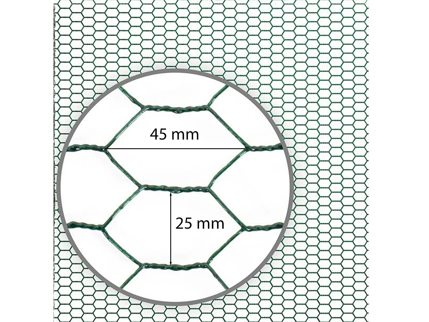 Rete Metallica Plastificata Esagonale Per Recinzione Pollaio Pollame Animali Piante Conigli Filo Verde Altezza 100 Cm Maglia 25 Mm Lunghezza 50 M
