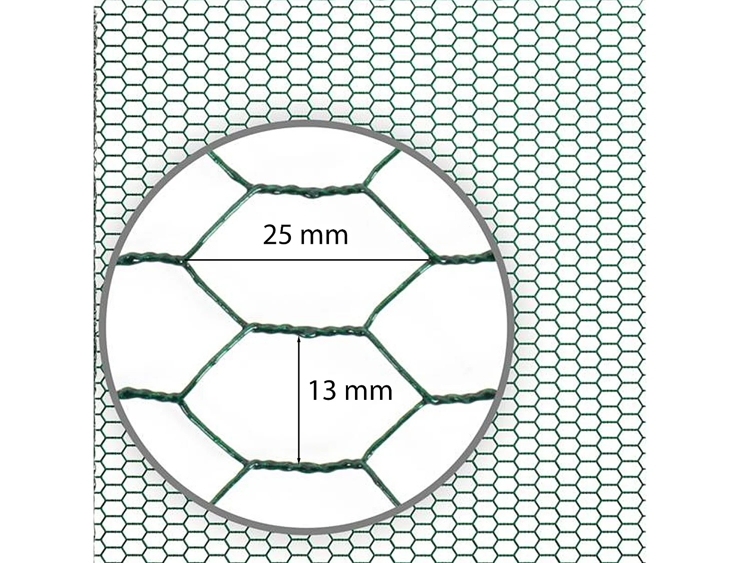 Rete Metallica Plastificata Esagonale Per Recinzione Pollaio Pollame Animali Piante Conigli Filo Verde Altezza 100 Cm Maglia 13 Mm Lunghezza 25 M