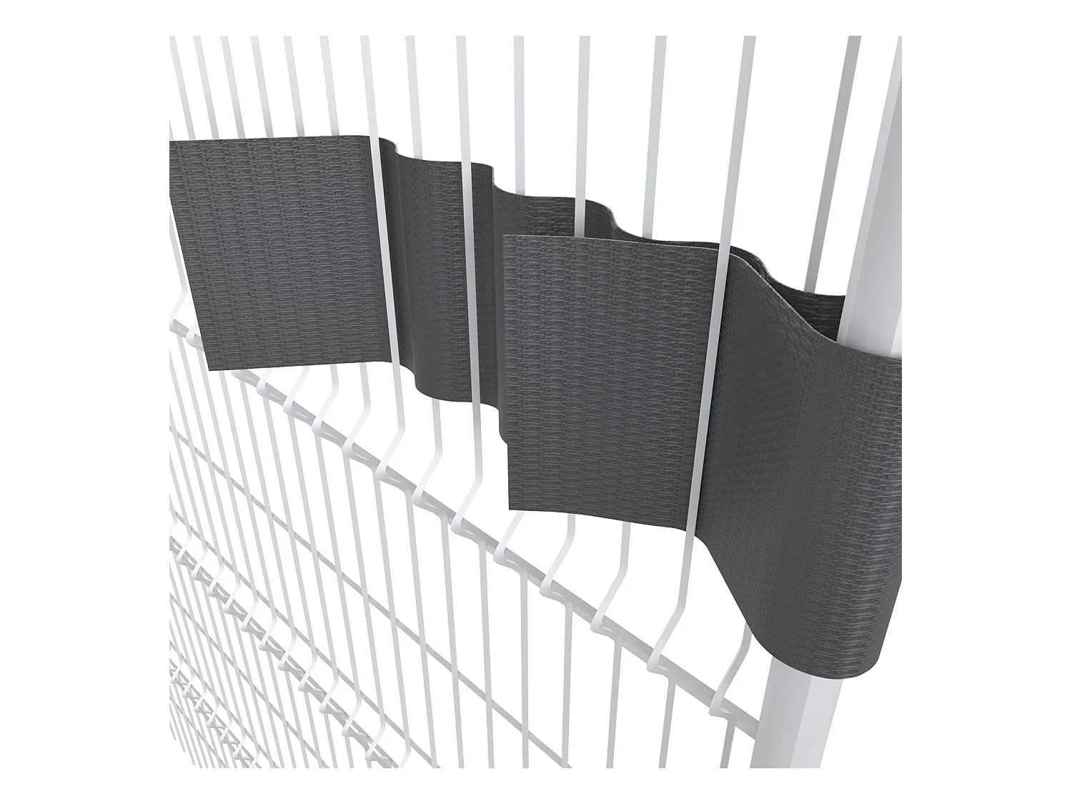 Schermo Privacy In PVC Per Recizioni A Doppia Sbarra Doppio Picchetto Rete Frangivista 650 g\/m\u00b2 35 m x 19 cm Con Clip Fissaggio Grigio Scuro