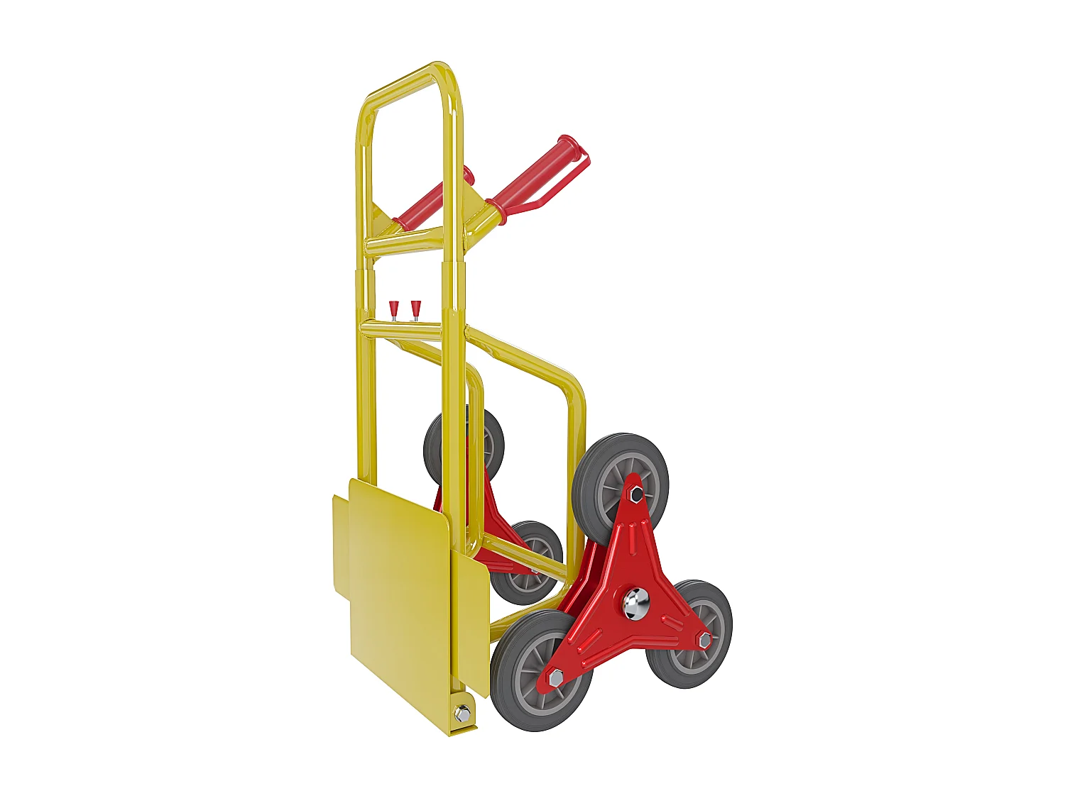 Carrello A Mano Montascale Portapacchi Portata Max 200 Kg Carrellino Pieghevole Acciaio Tubolare Ruote In Gomma Trasporto Pacchi 112x61x44 Cm Giallo