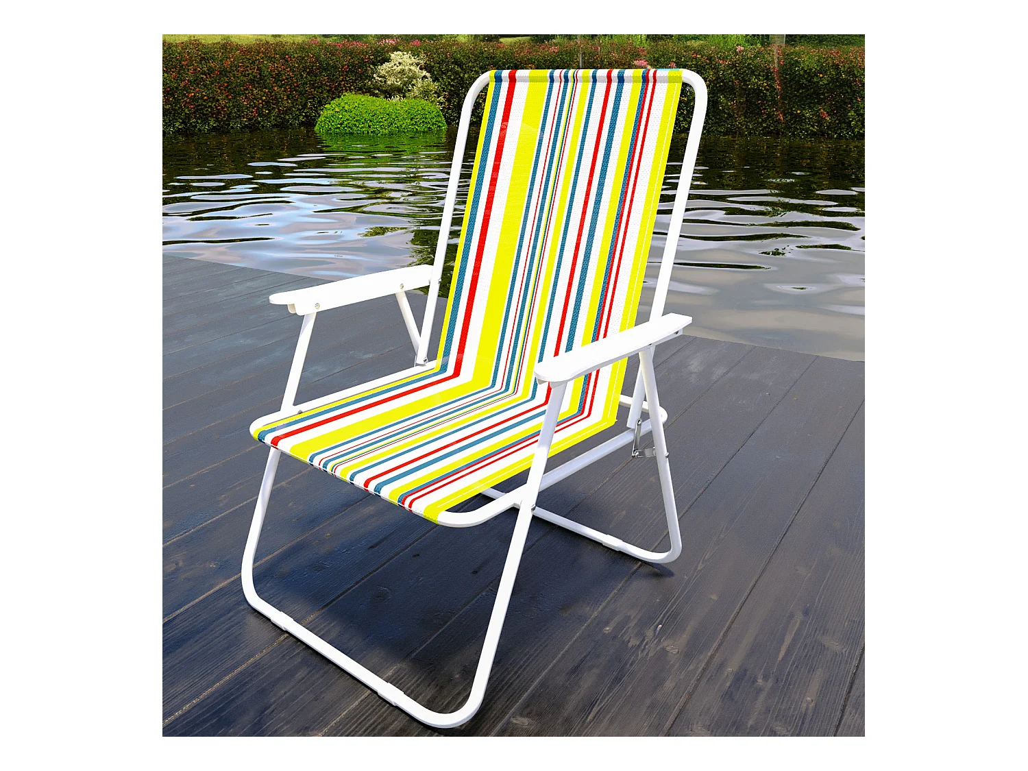 Sedia Pieghevole Da Spiaggia Campeggio Camping Leggera E Resistente In Metallo In Tessuto Oxford 600D Con Braccioli Seggiola Verde Blu Rosso