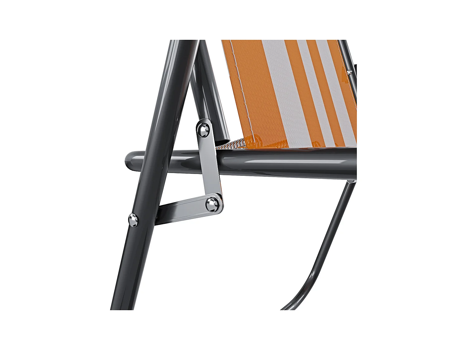 Sedia Pieghevole Da Spiaggia Campeggio Camping Leggera E Resistente In Metallo In Tessuto Oxford 600D Con Braccioli Seggiola Strisce Arancione