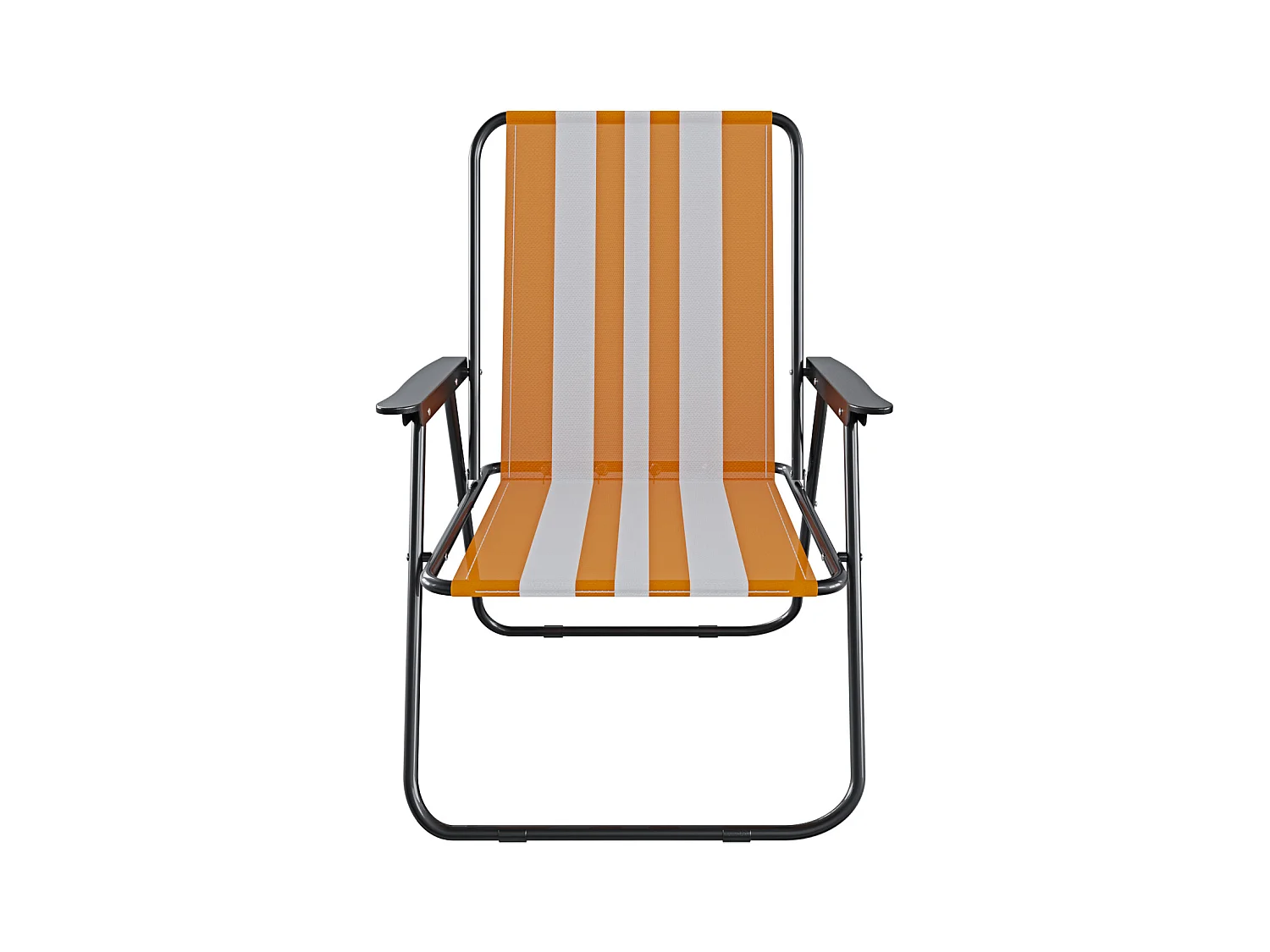 Sedia Pieghevole Da Spiaggia Campeggio Camping Leggera E Resistente In Metallo In Tessuto Oxford 600D Con Braccioli Seggiola Strisce Arancione