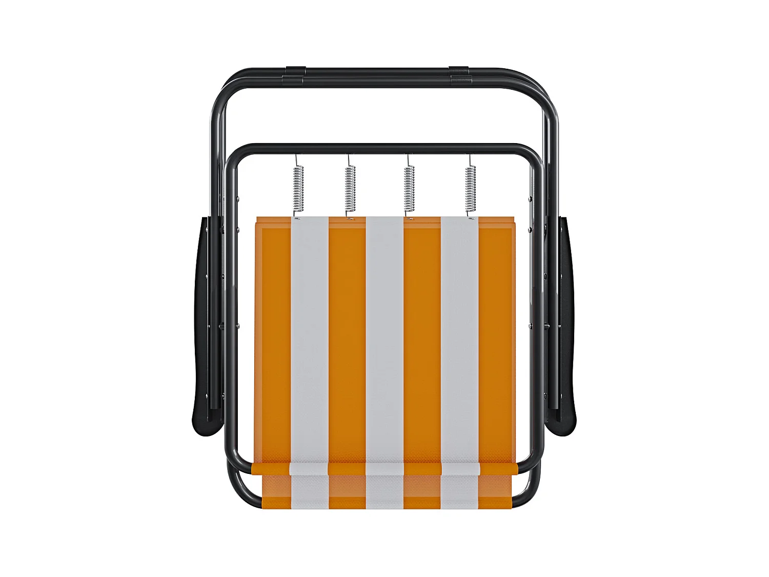 Sedia Pieghevole Da Spiaggia Campeggio Camping Leggera E Resistente In Metallo In Tessuto Oxford 600D Con Braccioli Seggiola Strisce Arancione