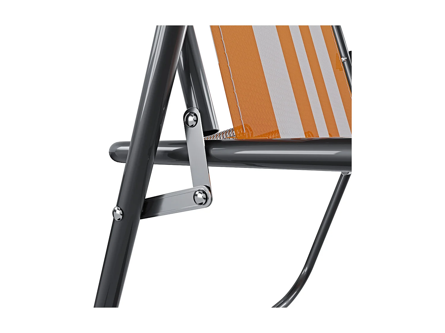 Sedia Pieghevole Da Spiaggia Campeggio Camping Leggera E Resistente In Metallo In Tessuto Oxford 600D Con Braccioli Seggiola Strisce Arancione