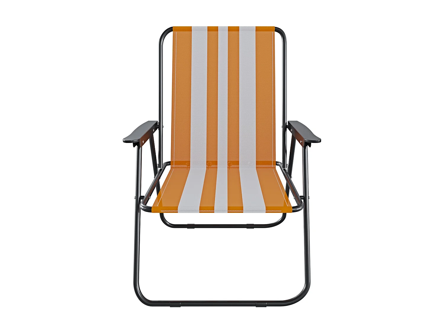 Sedia Pieghevole Da Spiaggia Campeggio Camping Leggera E Resistente In Metallo In Tessuto Oxford 600D Con Braccioli Seggiola Strisce Arancione