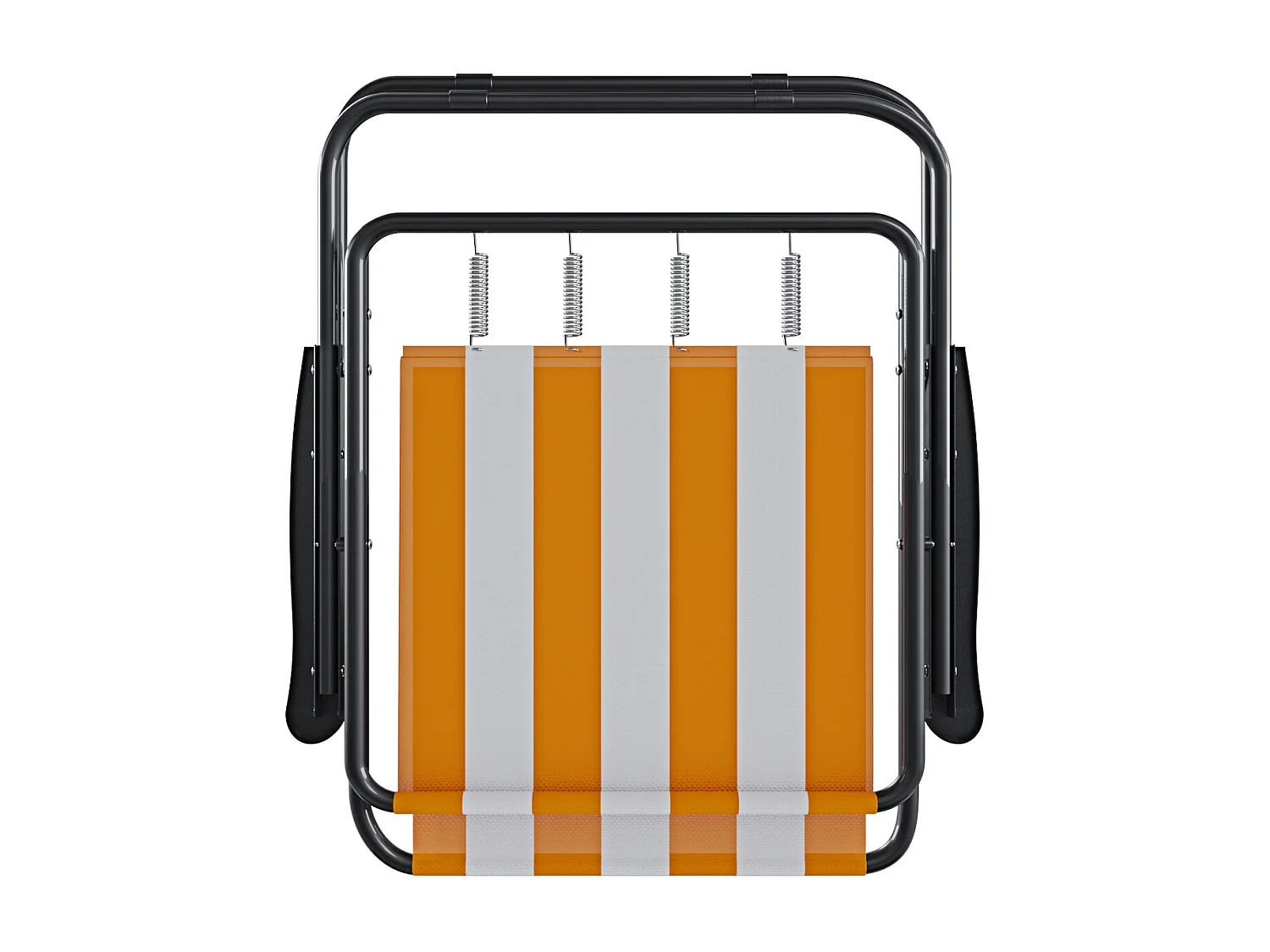 Sedia Pieghevole Da Spiaggia Campeggio Camping Leggera E Resistente In Metallo In Tessuto Oxford 600D Con Braccioli Seggiola Strisce Arancione