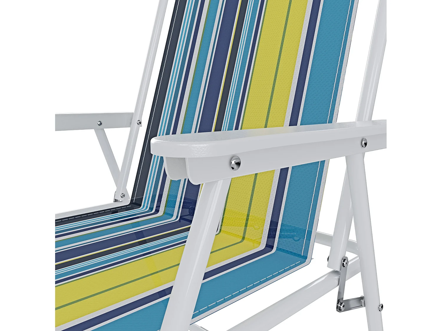 Sedia Pieghevole Da Spiaggia Campeggio Camping Leggera E Resistente In Metallo In Tessuto Oxford 600D Con Braccioli Seggiola Pesca Multicolore Giallo