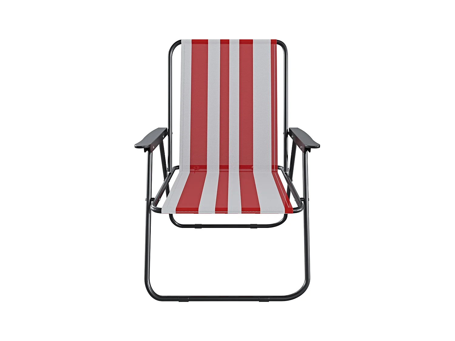 Sedia Pieghevole Da Spiaggia Campeggio Camping Leggera E Resistente In Metallo In Tessuto Oxford 600D Con Braccioli Seggiola Strisce Rosso