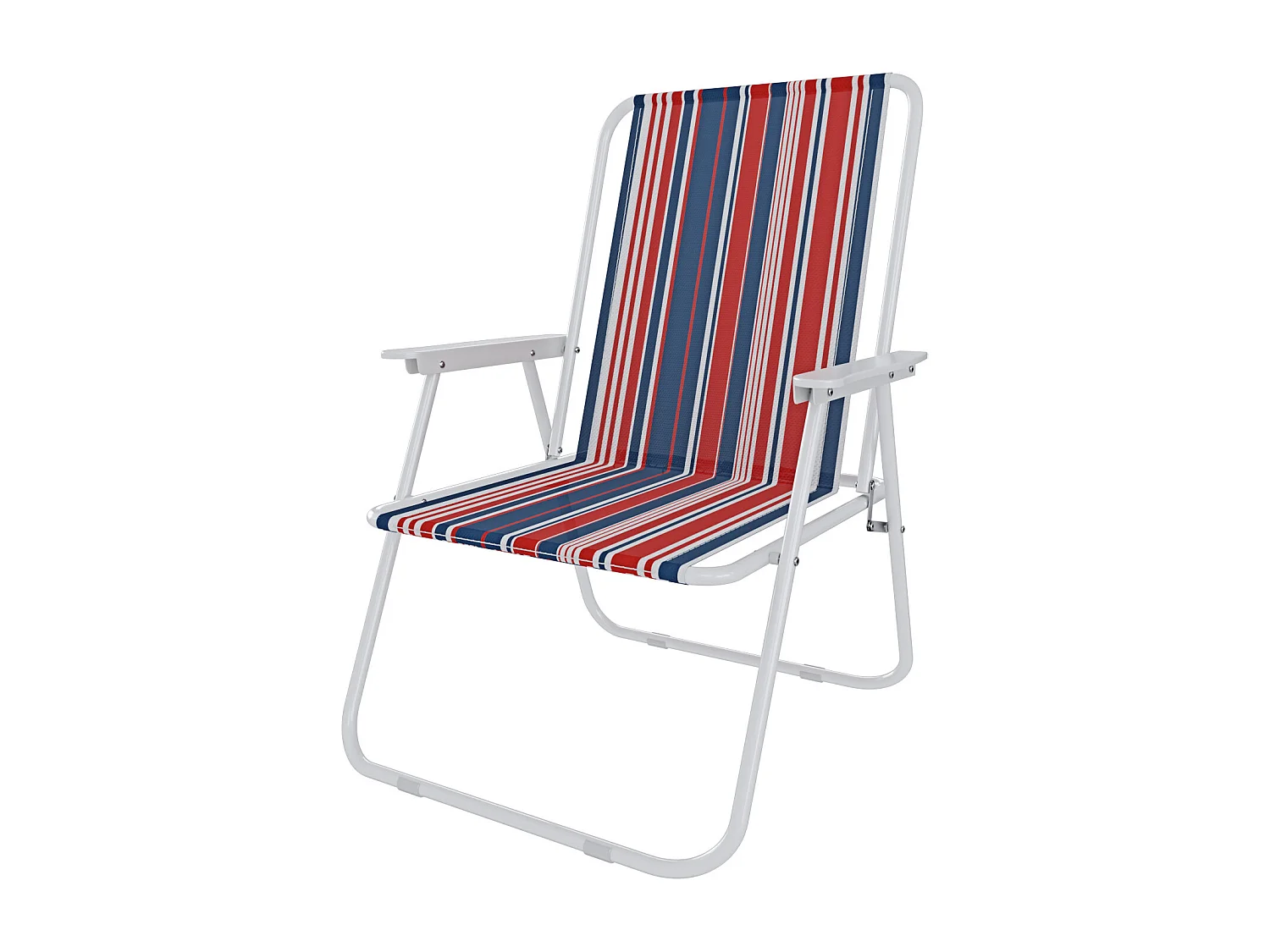 Sedia Pieghevole Da Spiaggia Campeggio Camping Leggera E Resistente In Metallo In Tessuto Oxford 600D Con Braccioli Seggiola Multicolore Rosso Blu
