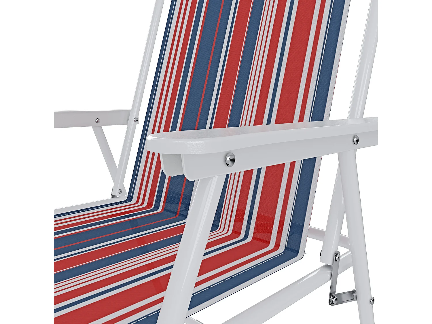 Sedia Pieghevole Da Spiaggia Campeggio Camping Leggera E Resistente In Metallo In Tessuto Oxford 600D Con Braccioli Seggiola Multicolore Rosso Blu