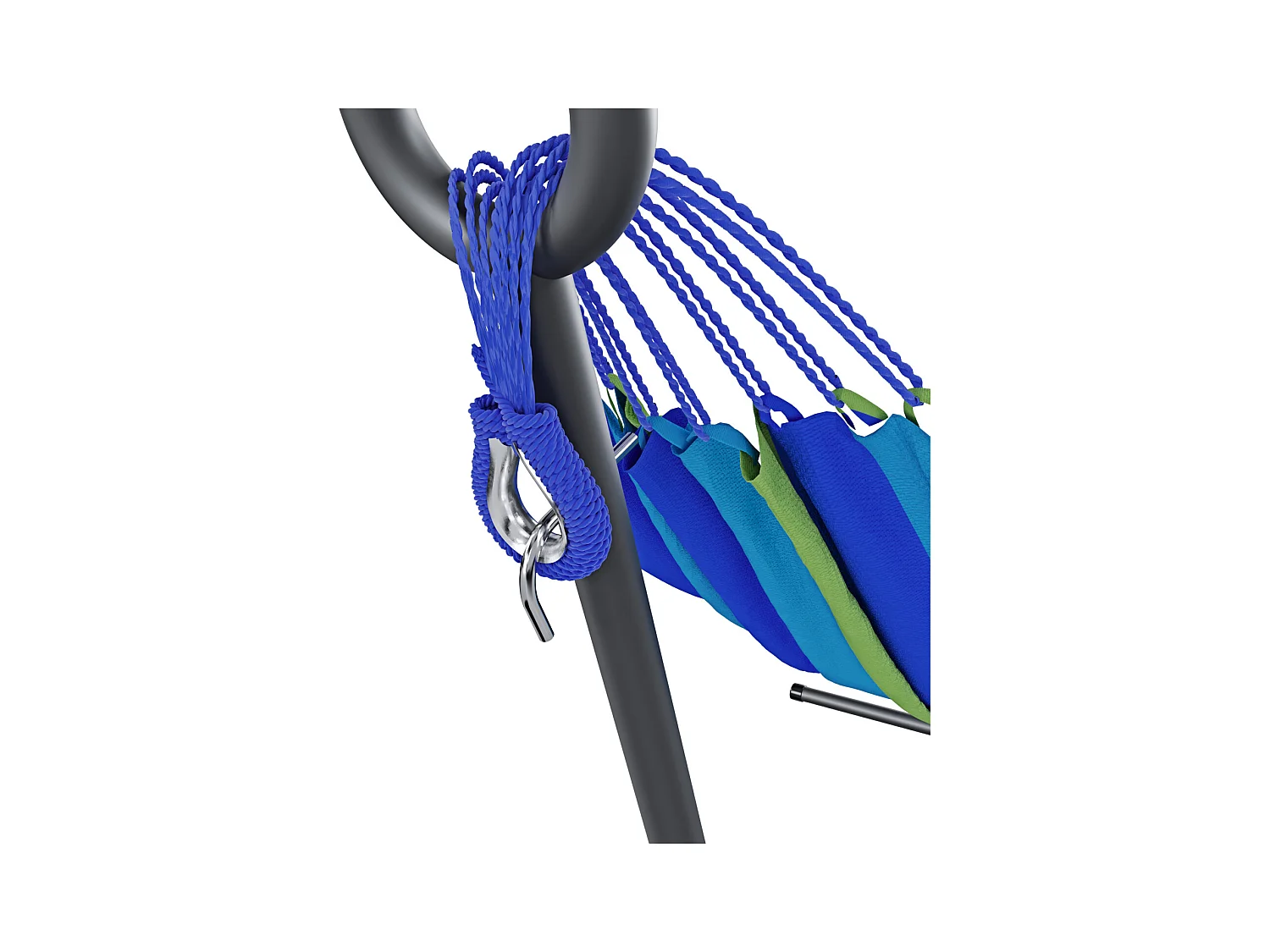 Amaca Da Giardino Con Supporto In Acciaio Portata 200 Kg Altezza Regolabile Telo Cotone Resistente Amaca Brasiliana Esterno Piscina Con Borsa 265 x 110 x 100 Cm Blu