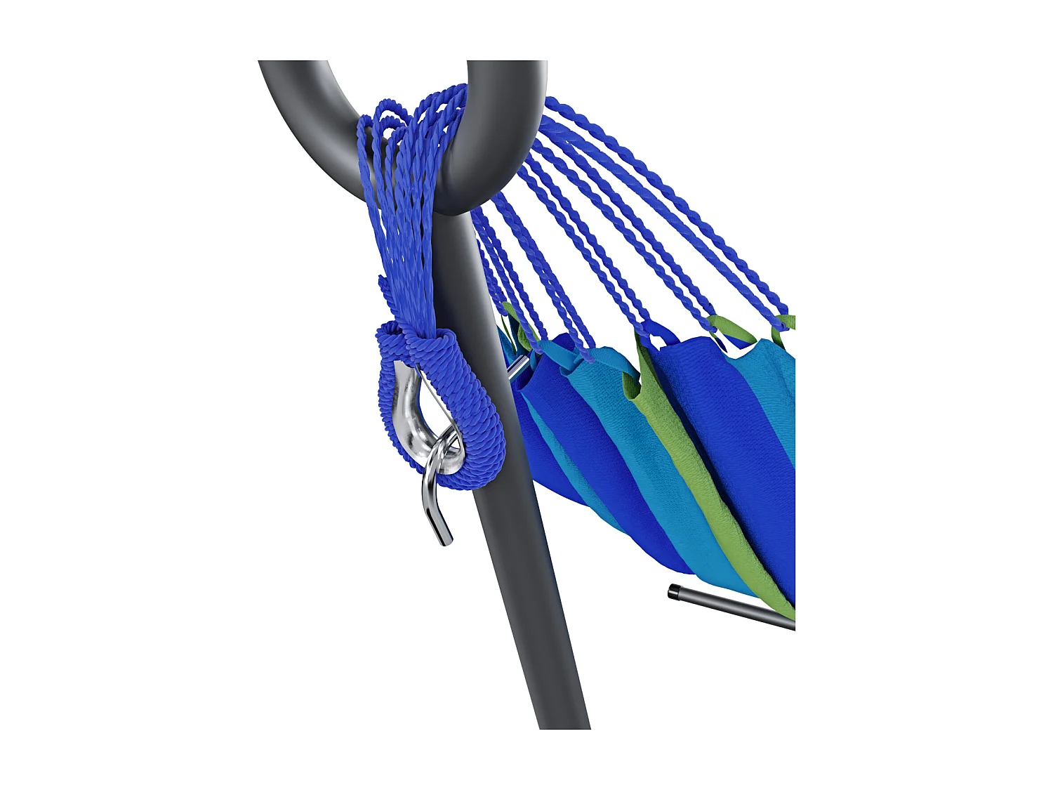 Amaca Da Giardino Con Supporto In Acciaio Portata 200 Kg Altezza Regolabile Telo Cotone Resistente Amaca Brasiliana Esterno Piscina Con Borsa 265 x 110 x 100 Cm Blu