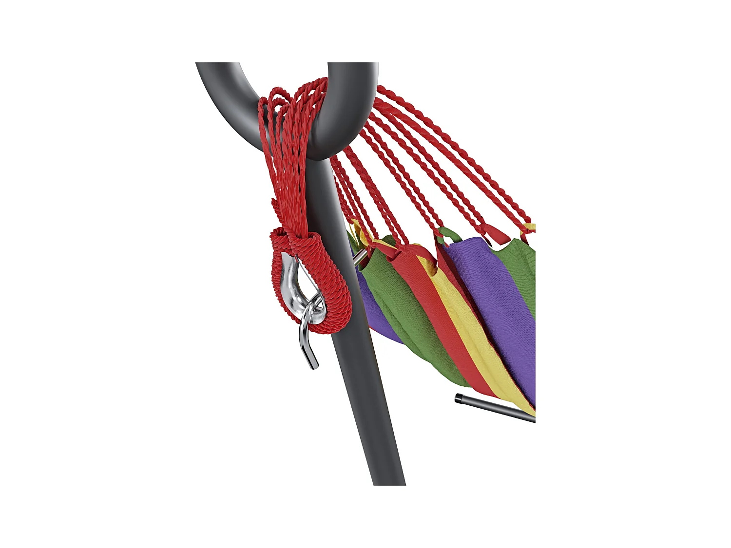 Amaca Da Giardino Con Supporto In Acciaio Portata 200 Kg Altezza Regolabile Telo Cotone Resistente Amaca Brasiliana Esterno Con Borsa 265 x 110 x 100 Cm Rosso