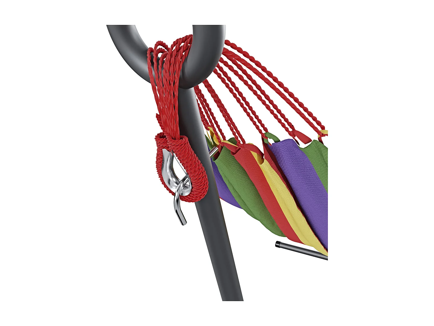 Amaca Da Giardino Con Supporto In Acciaio Portata 200 Kg Altezza Regolabile Telo Cotone Resistente Amaca Brasiliana Esterno Con Borsa 265 x 110 x 100 Cm Rosso