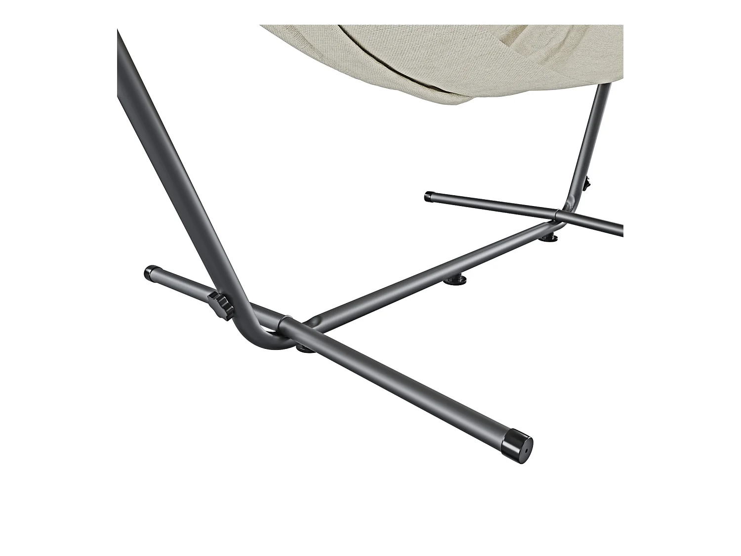 Amaca Da Giardino Con Supporto In Acciaio Portata 200 Kg Regolabile Telo Cotone Resistente Esterno Terrazzo Borsa 265x110x100 Cm Beige