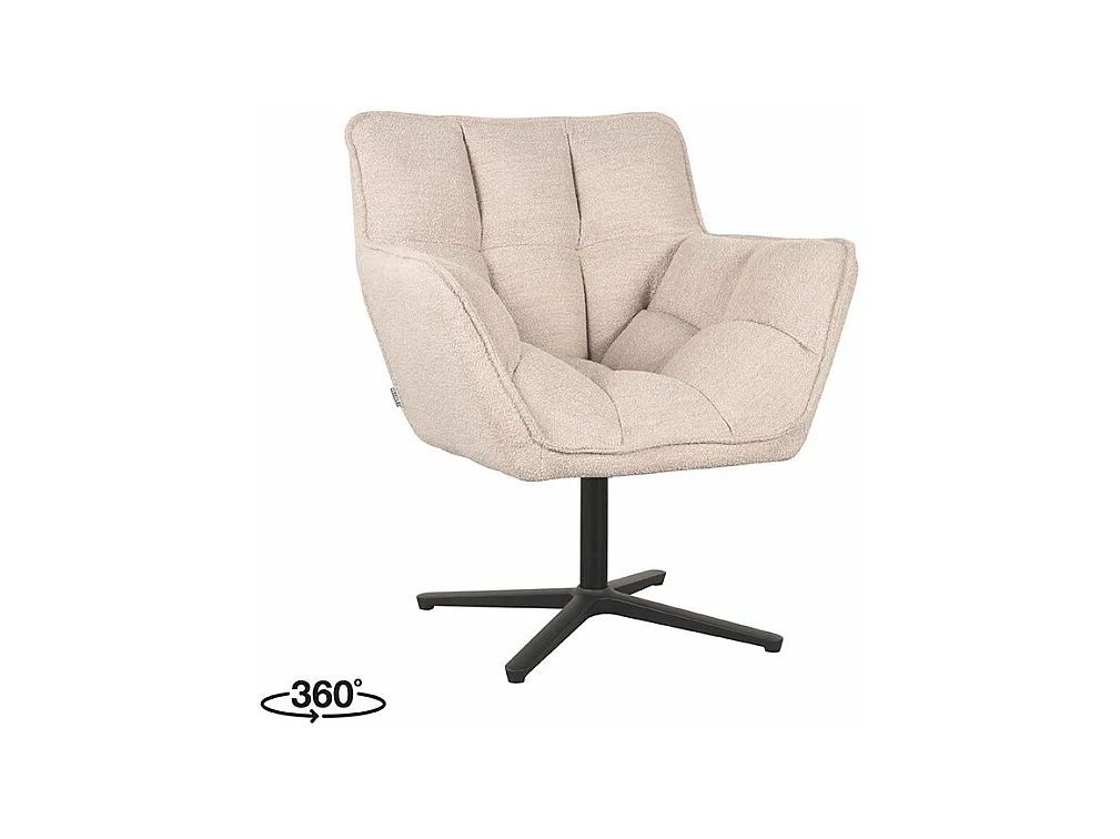 Fauteuil Ian 76x72x87 cm - Naturel - Boucle
