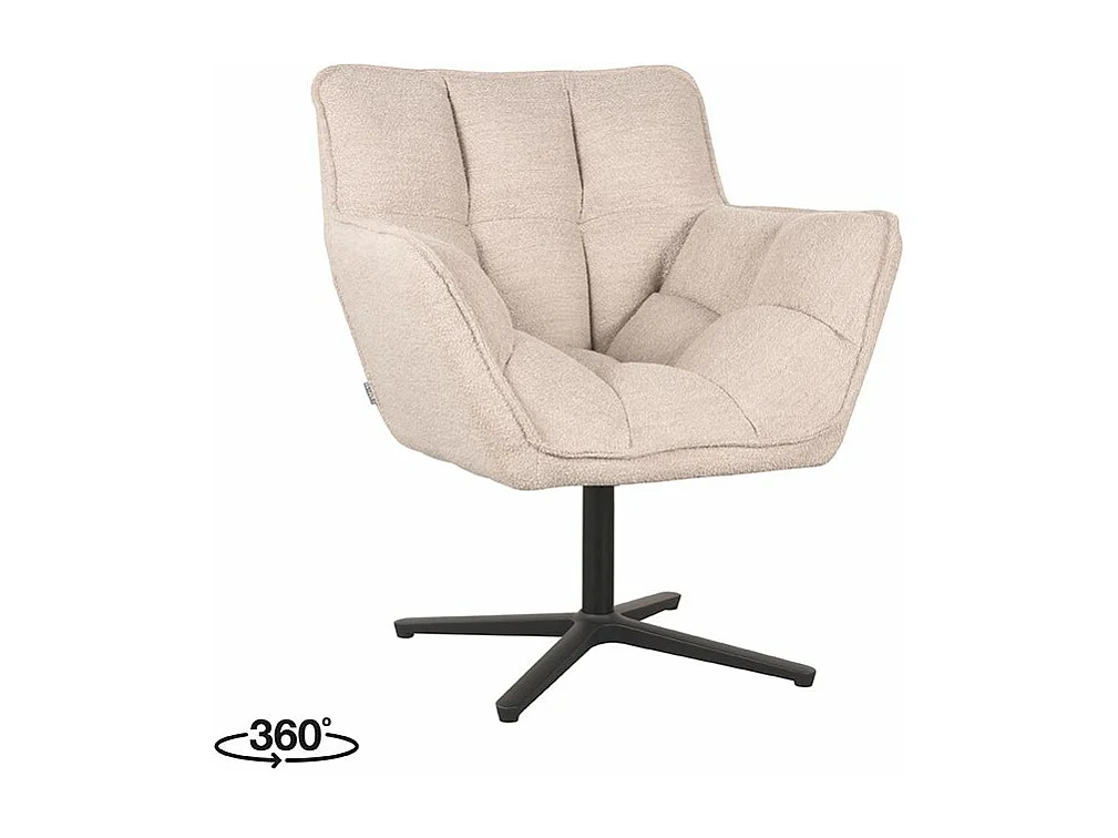 Fauteuil Ian 76x72x87 cm - Naturel - Boucle