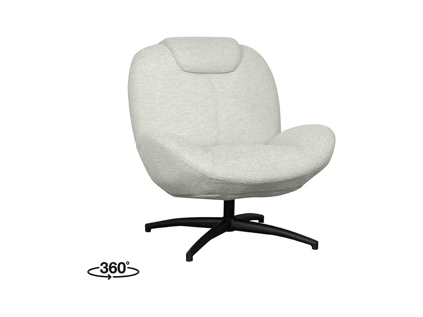 Fauteuil Clayton - Naturel - Stof