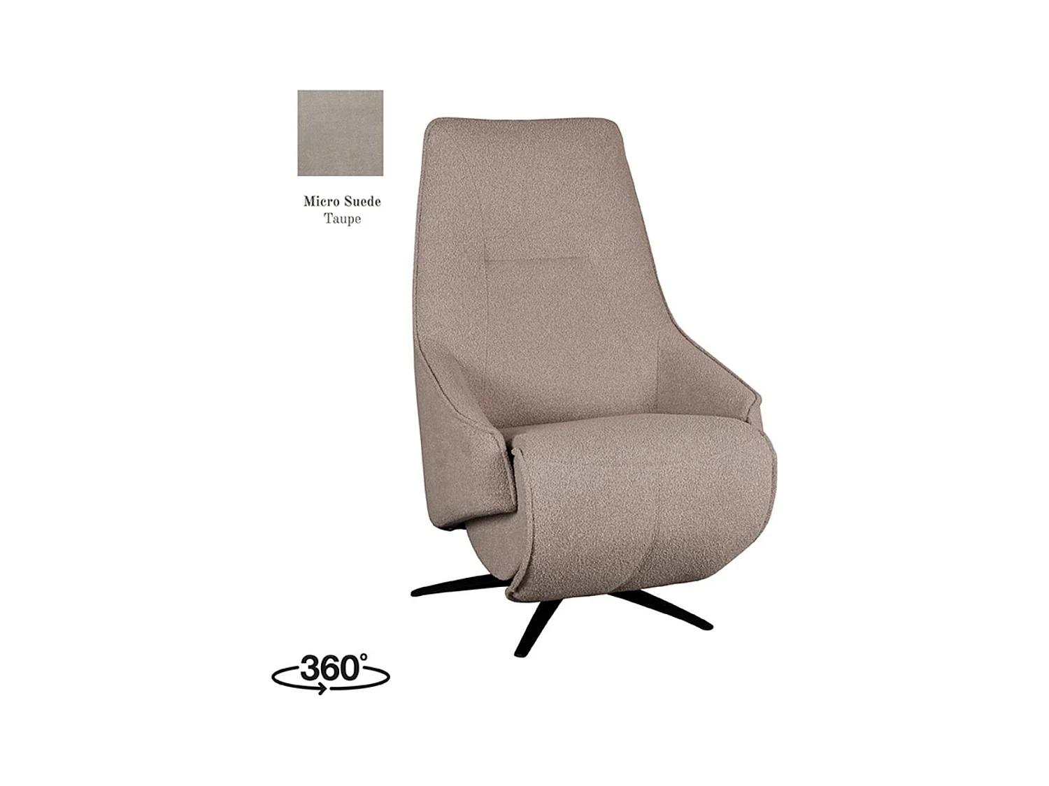 Sessel Odense - Taupe - Mikro-Wildleder - Elektrisch - 87x68x110 cm