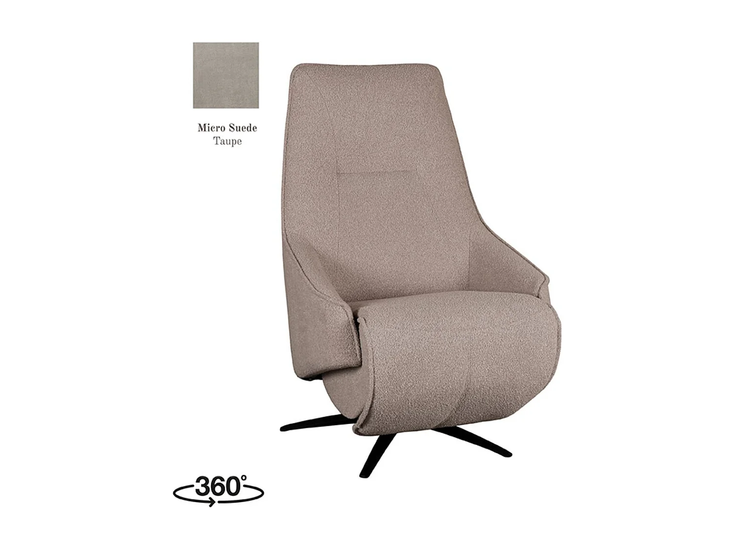 Fauteuil Odense - Taupe - Micro Suede - Elektrisch - 87x68x110 cm