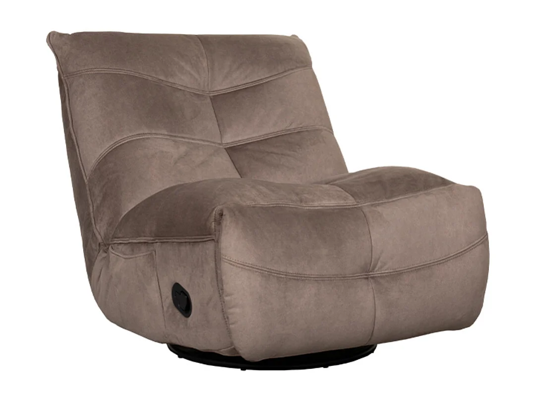 Relaxfauteuil Take It Easy Taupe Cosmo in Katoen met Inklapbare Voetensteun, Optimaal Comfort voor Volwassenen