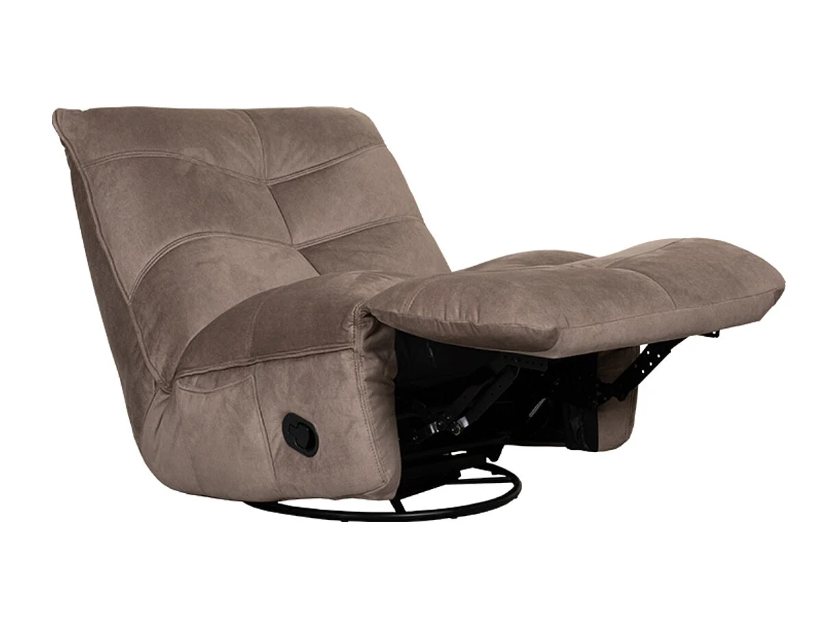 Relaxfauteuil Take It Easy Taupe Cosmo in Katoen met Inklapbare Voetensteun, Optimaal Comfort voor Volwassenen