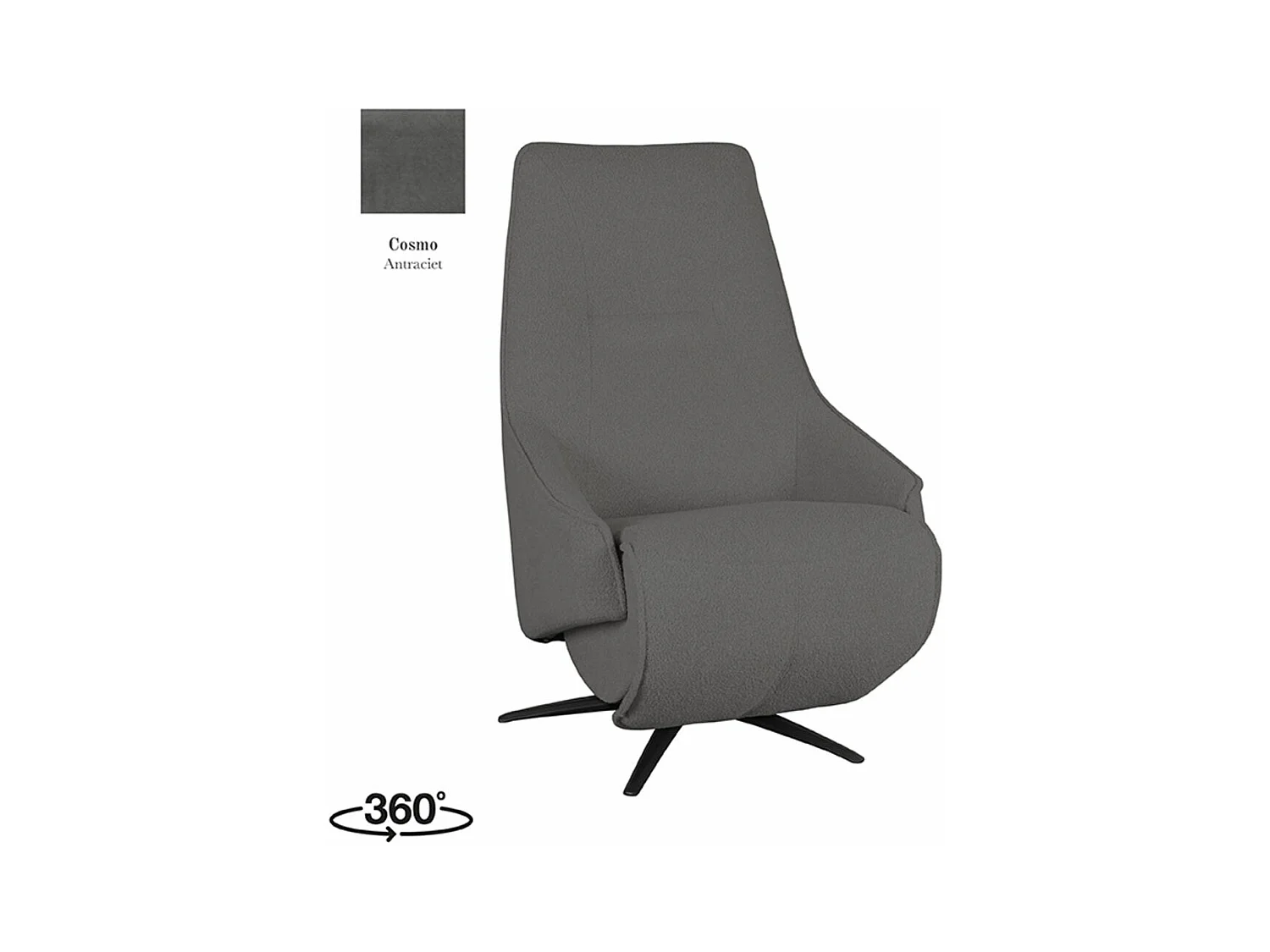 Fauteuil Odense - Anthracite - Cosmo - Électrique - 87x68x110 cm