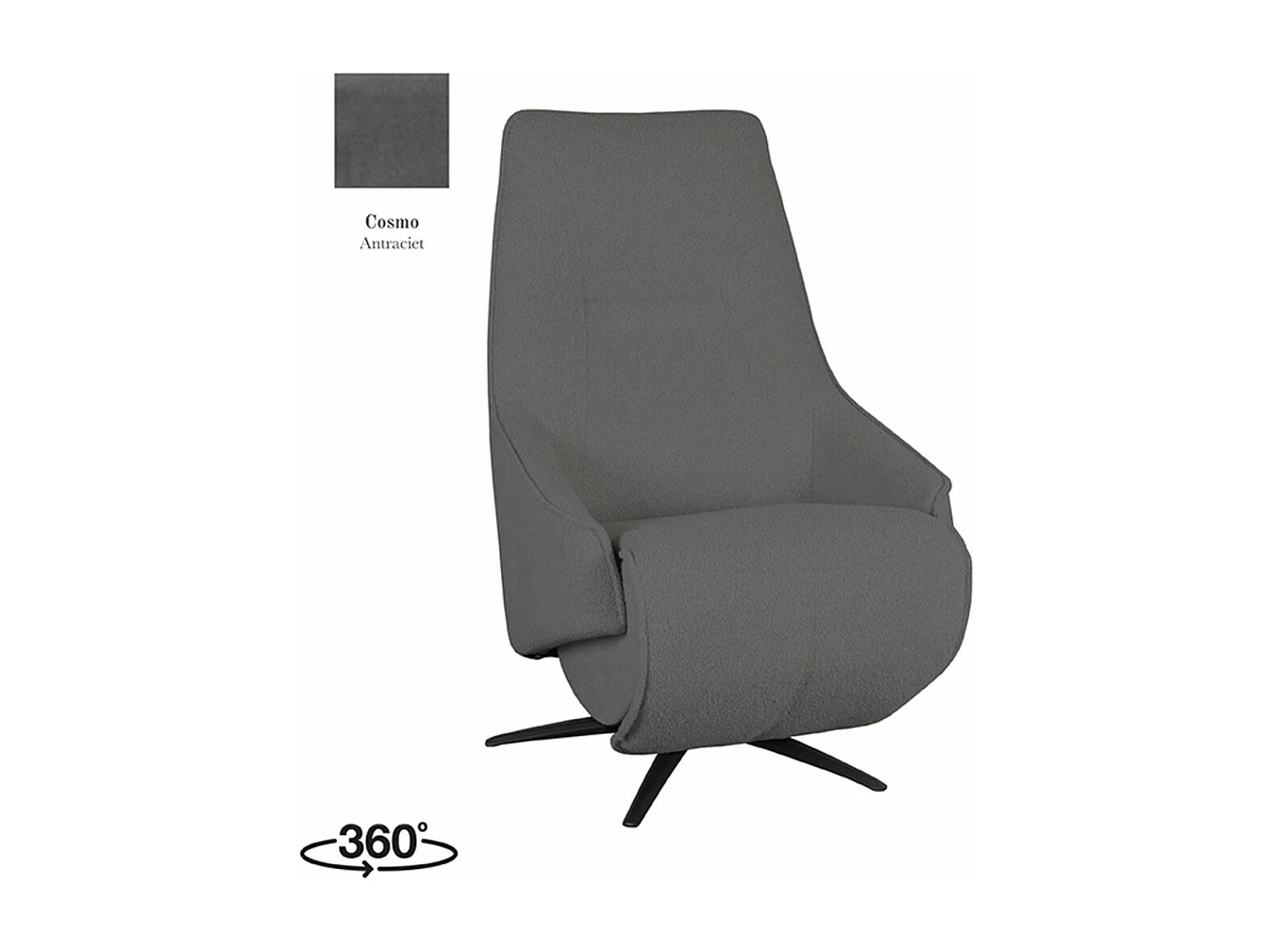 Fauteuil Odense - Anthracite - Cosmo - Électrique - 87x68x110 cm