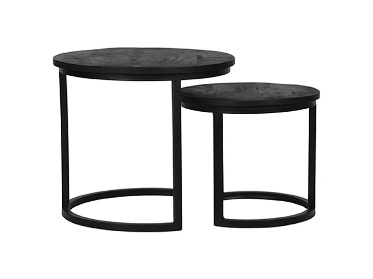 Table basse Duo - Noire - Bois de manguier