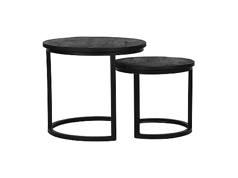 Table basse Duo - Noire - Bois de manguier