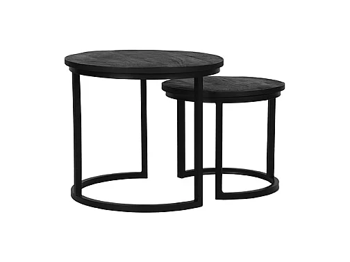 Table basse Duo - Noire - Bois de manguier