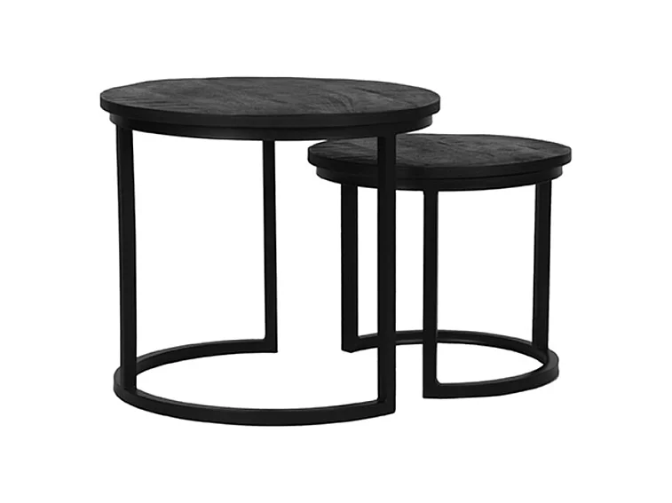 Table basse Duo - Noire - Bois de manguier