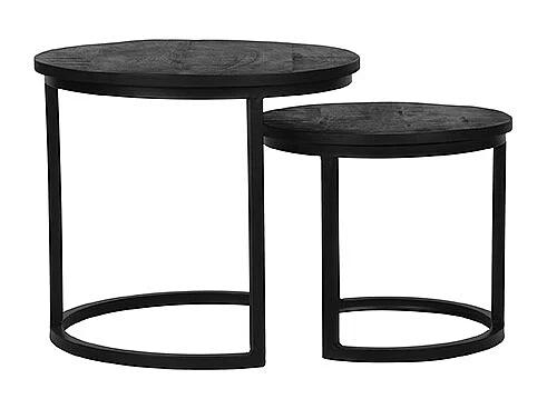 Table basse Duo - Noire - Bois de manguier
