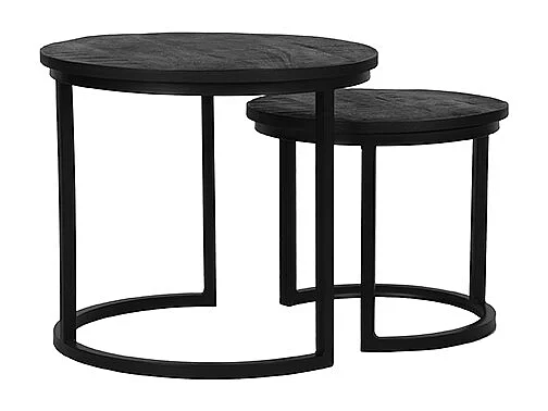 Table basse Duo - Noire - Bois de manguier